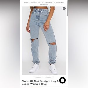 White Fox “She’s all that” straight leg denim jeans